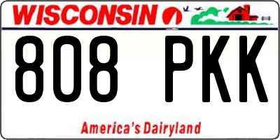 WI license plate 808PKK