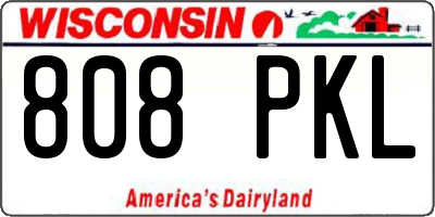 WI license plate 808PKL