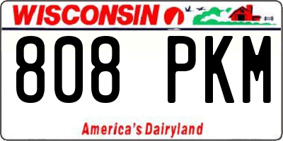 WI license plate 808PKM