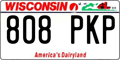 WI license plate 808PKP