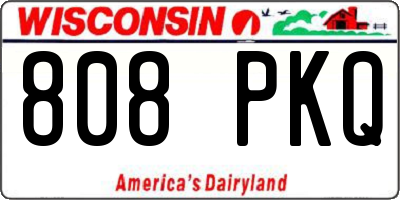 WI license plate 808PKQ