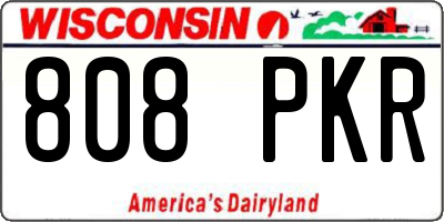 WI license plate 808PKR