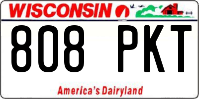 WI license plate 808PKT