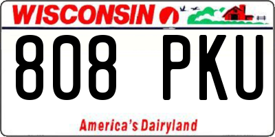 WI license plate 808PKU