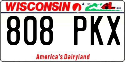 WI license plate 808PKX