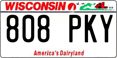 WI license plate 808PKY