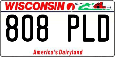 WI license plate 808PLD