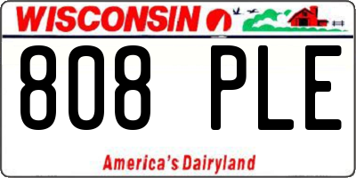 WI license plate 808PLE
