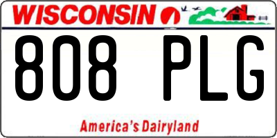 WI license plate 808PLG