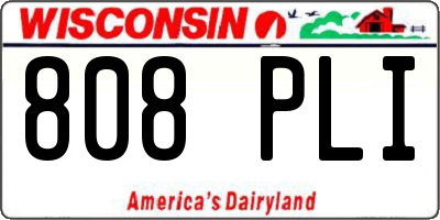 WI license plate 808PLI