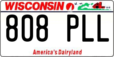 WI license plate 808PLL