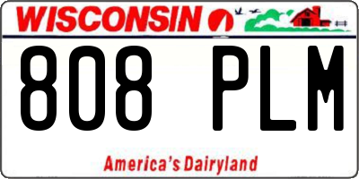WI license plate 808PLM