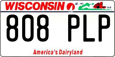 WI license plate 808PLP