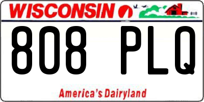 WI license plate 808PLQ