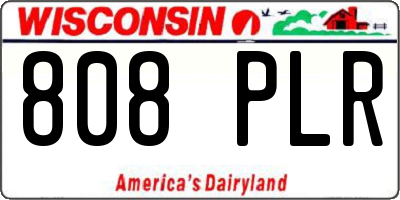 WI license plate 808PLR