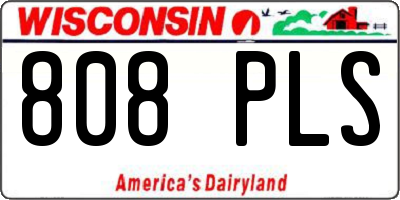 WI license plate 808PLS