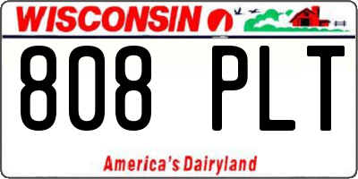 WI license plate 808PLT