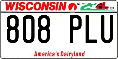 WI license plate 808PLU