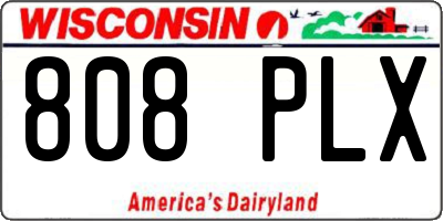 WI license plate 808PLX