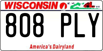 WI license plate 808PLY