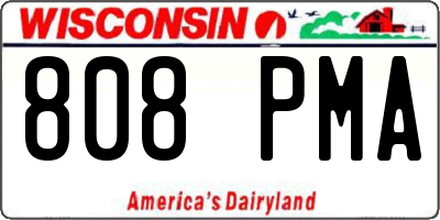 WI license plate 808PMA