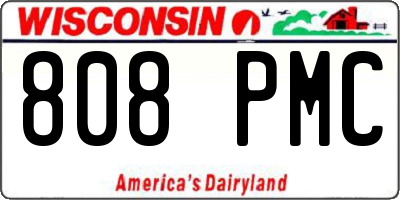 WI license plate 808PMC