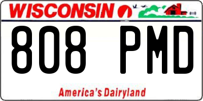 WI license plate 808PMD