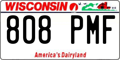 WI license plate 808PMF
