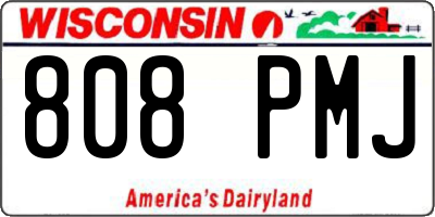 WI license plate 808PMJ