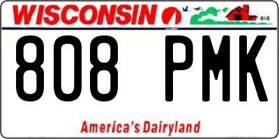 WI license plate 808PMK