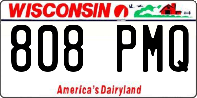 WI license plate 808PMQ