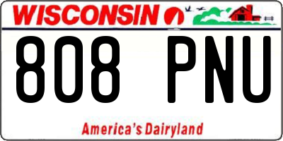 WI license plate 808PNU