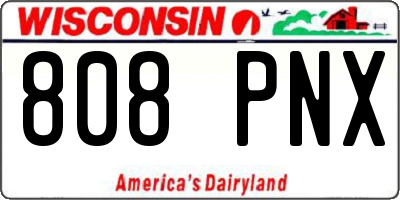 WI license plate 808PNX