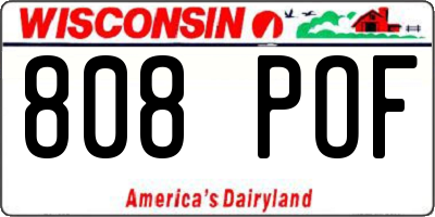WI license plate 808POF