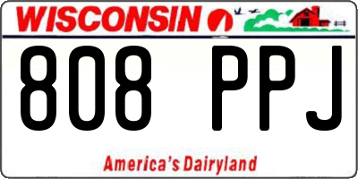 WI license plate 808PPJ