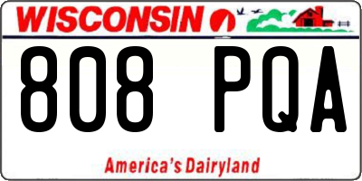 WI license plate 808PQA