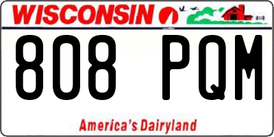 WI license plate 808PQM