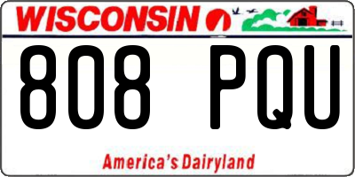 WI license plate 808PQU