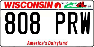 WI license plate 808PRW