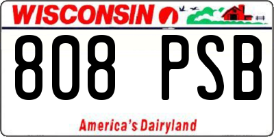 WI license plate 808PSB