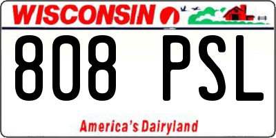 WI license plate 808PSL