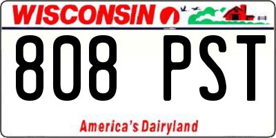 WI license plate 808PST