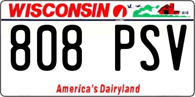 WI license plate 808PSV