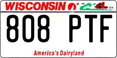 WI license plate 808PTF