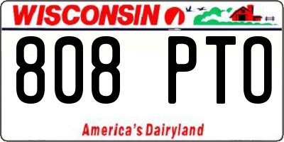 WI license plate 808PTO