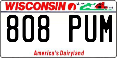 WI license plate 808PUM