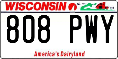 WI license plate 808PWY