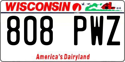 WI license plate 808PWZ
