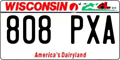 WI license plate 808PXA