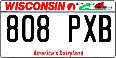 WI license plate 808PXB